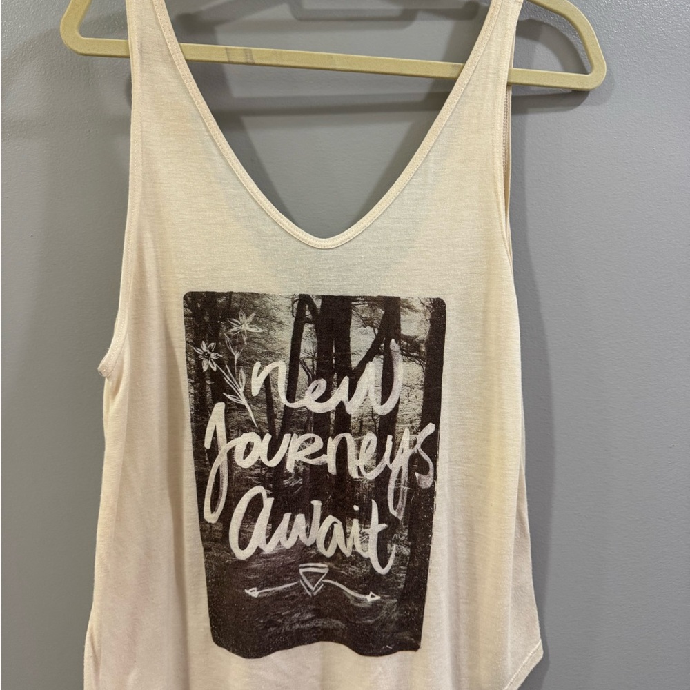 Women's Cream Graphic Tank Top